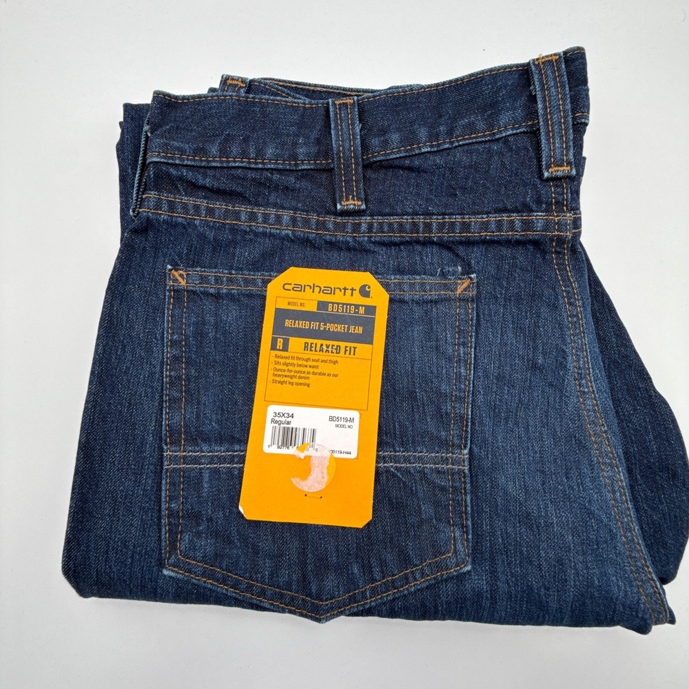 Carhartt Relaxed Fit 5-Pocket Jeans Mens 35x34 NWT BD5119-M